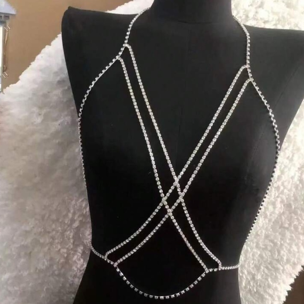 Sparkling Silver Strappy Top R267 - Picture 2 of 2